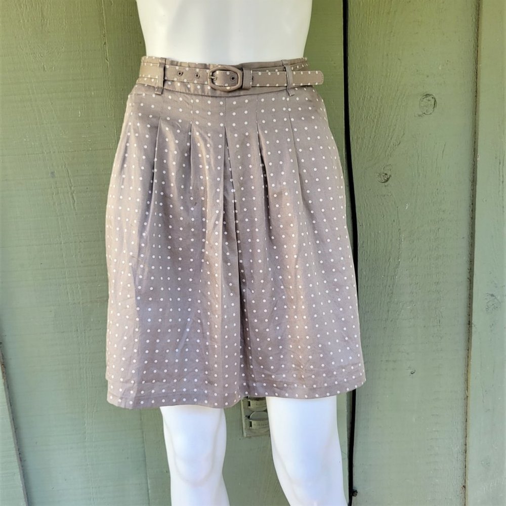 NWT THE LIMITED Taupe Polka Dot Cotton Skirt 0